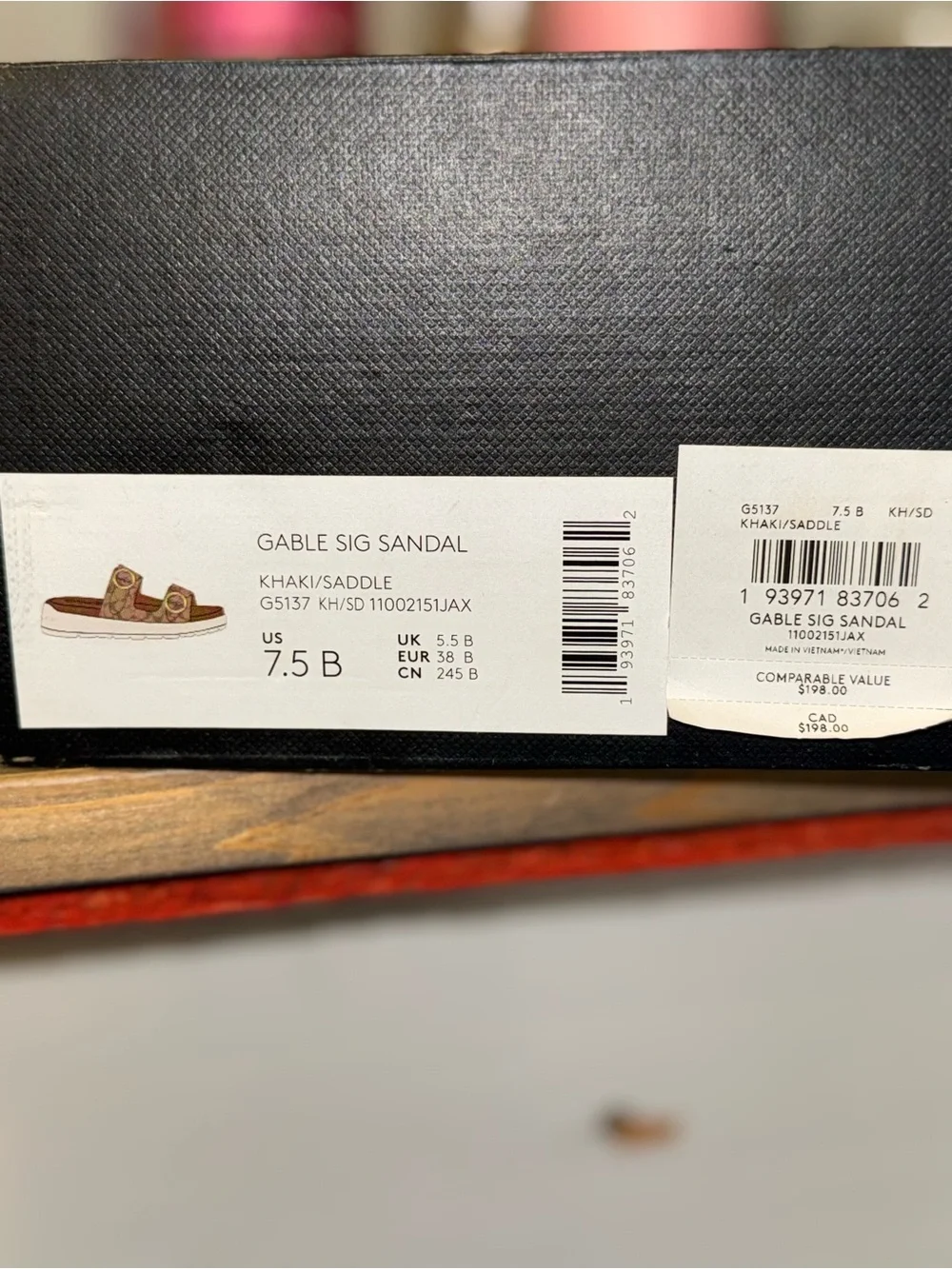 Coach Brown Signature Monogram Double-Buckle Slide Sandals